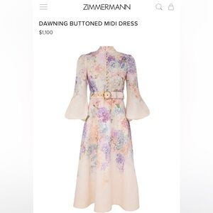 Zimmermann Floral Buttoned Midi Dress